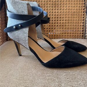 Joe’s Jeans Black and Gray Heels with Ankle Straps